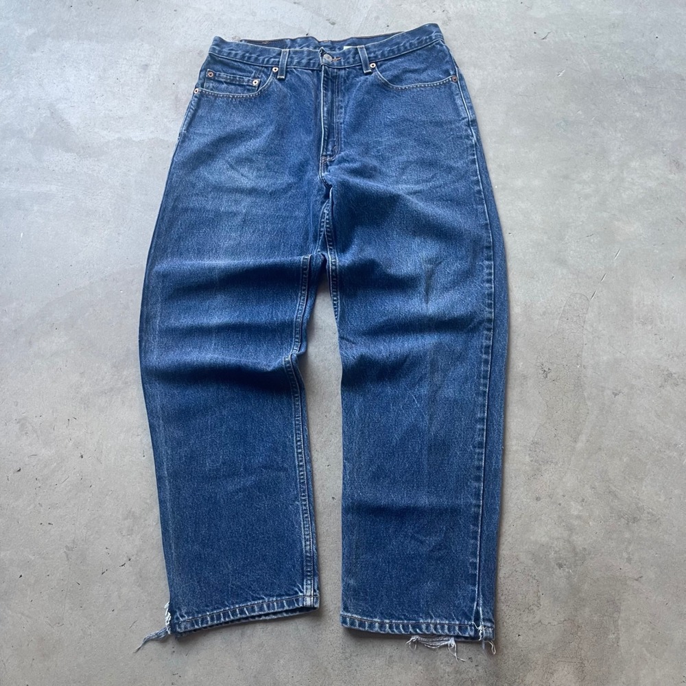 Levis 550 Relaxed Fit Jeans Mens 34x30 Medium Wash Blue Denim Distressed
